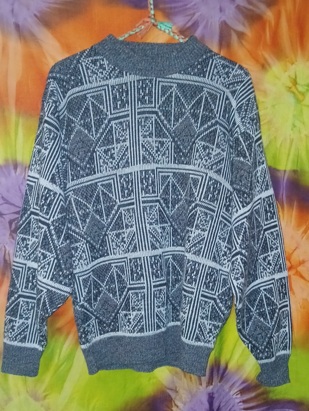 Vintage 90's Sears Roebuck Men's Geometric Crewneck Sweater